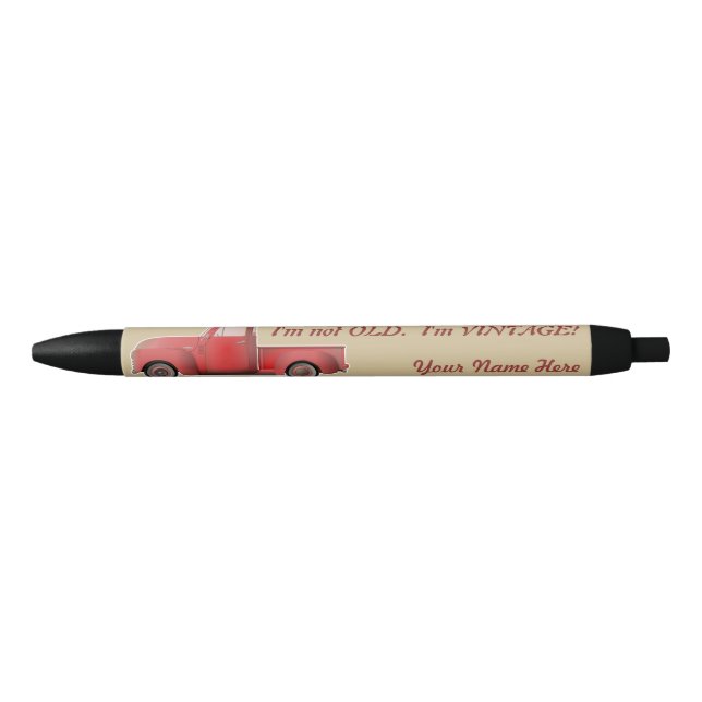 Personalized Not Old, Vintage Little Red Truck Pen (Front)