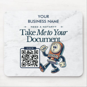 Personalized Notary Public Marketing with QR Code  Mouse Pad