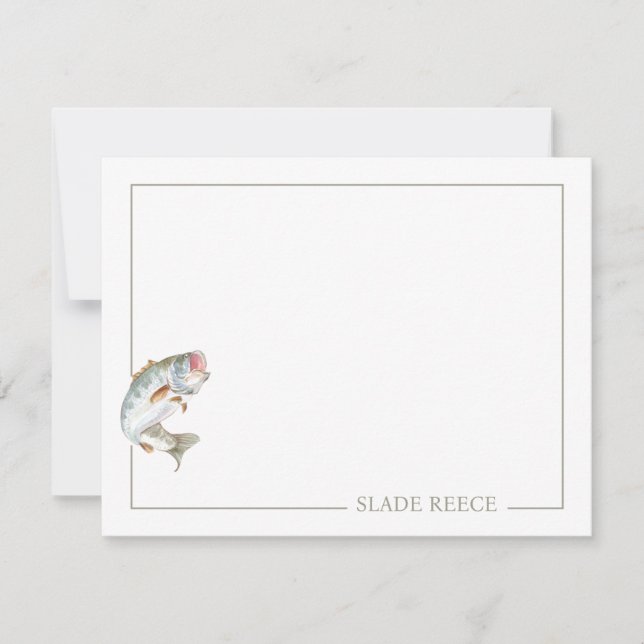 Personalized Note Card Set, Fish stationary (Front)