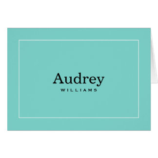Personalized Note Cards | Aqua Blue