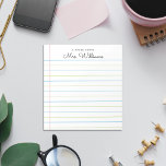 Personalized Note From Teacher Lined Paper Notepad<br><div class="desc">Personalized Note From Teacher Lined Paper Notepad. My Personalized Note From Teacher Pencil Note Pad makes a great gift for Your favorite teacher. Personalize with a name for a unique gift. Teachers note pads make great holiday or end of the year gifts. Design features lined paper. Other Color options available....</div>