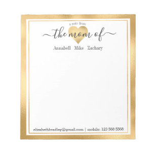 Personalized Note From the Mom of Notepad