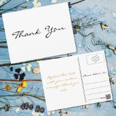 Personalized Note Modern Simple White Thank You Postcard