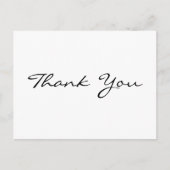 Personalized Note Modern Simple White Thank You Postcard (Front)
