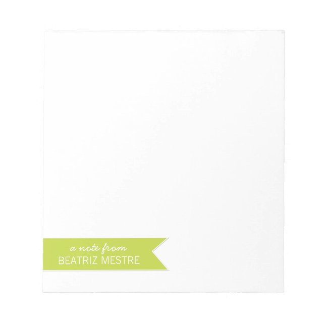 Personalized Note Pads A note from... | Green (Front)