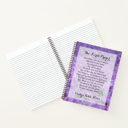 Personalized Notebook containing the Lords Prayer