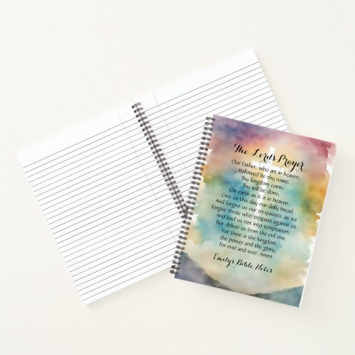 Personalized Notebook containing the Lords Prayer