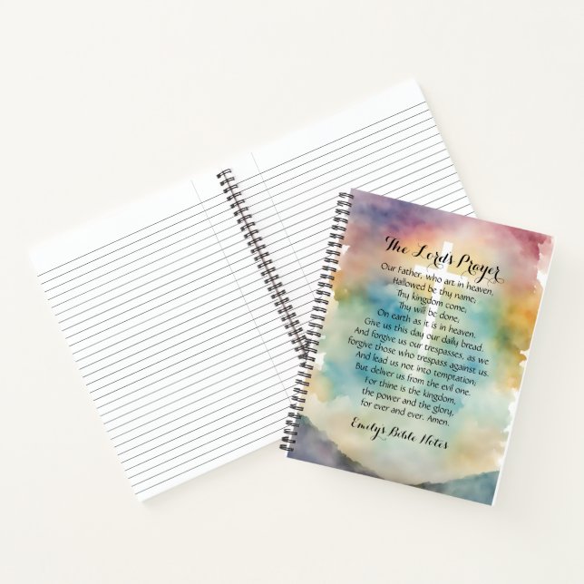 Personalized Notebook containing the Lord's Prayer (Inside)