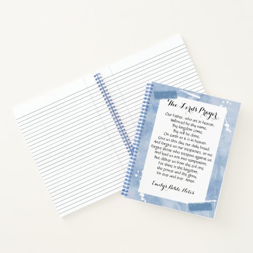 Personalized Notebook containing the Lords Prayer