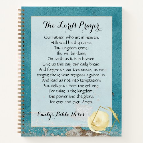 Personalized Notebook containing the Lords Prayer