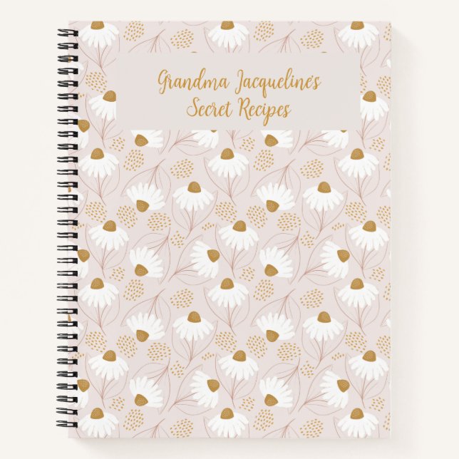 Personalized Notebook, Elegant Floral Gift for Her Notebook (Front)