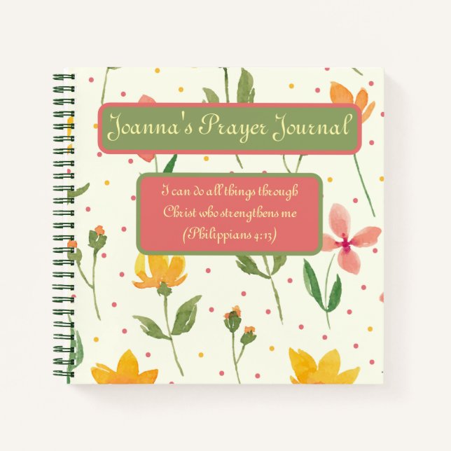 Personalized Notebook - Floral (Front)