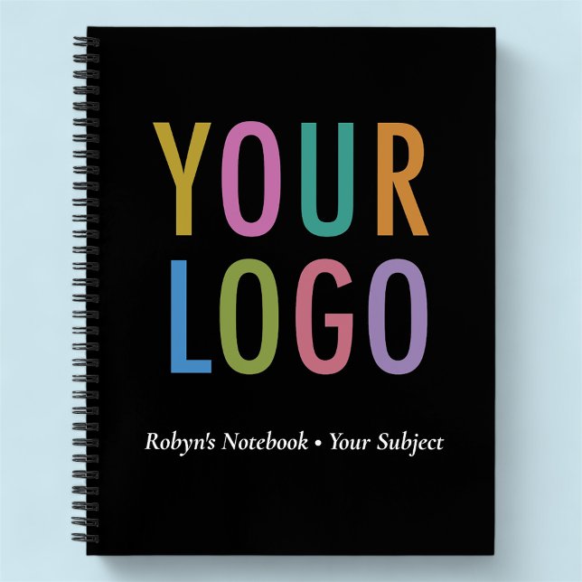 Personalized Notebook for Business Custom Logo (MISOOK Black Spiral Notebook with Logo)