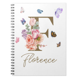 Personalized Notebook Initial Butterfly 