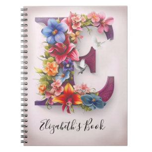 Personalized Notebook Letter E