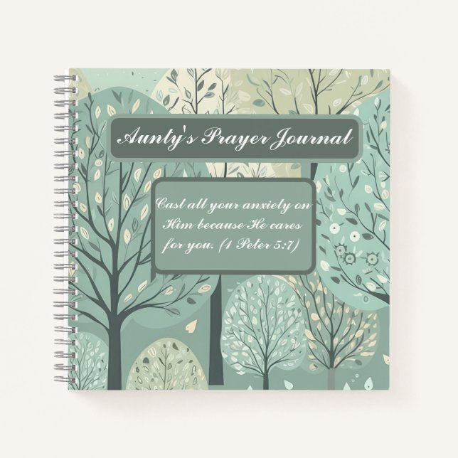 Personalized Notebook - Pastel Green Forest (Front)