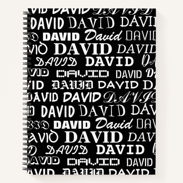 Personalized notebook with typography name print (Front)