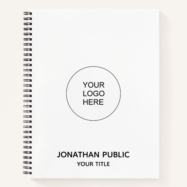 Personalized Notebooks Add Company Logo Text (Front)