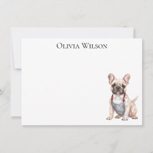 Personalized notecards with French Bulldog