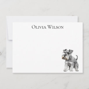 Personalized notecards with miniature schnauzer