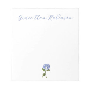 Personalized Notepad Classy Hydrangea