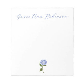 Personalized Notepad Classy Hydrangea