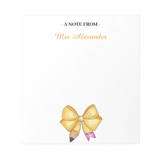 Personalized Notepad for Teachers, Cute Notepad wi (Front)