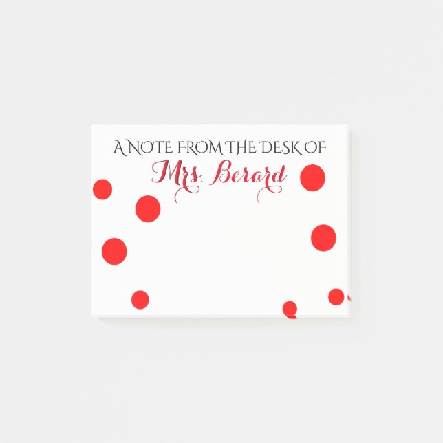 PERSONALIZED NOTEPAD FROM THE DESK OF TEACHER (Front)