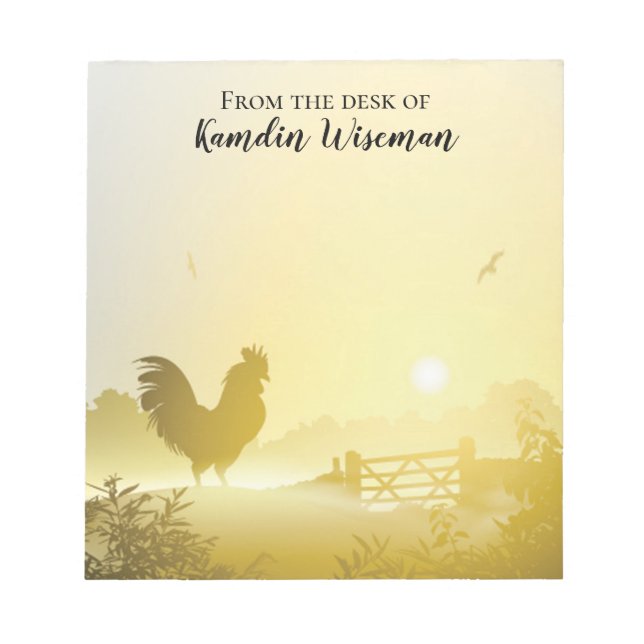 Personalized Notepad Sunny Morning Farm Country Ru (Front)