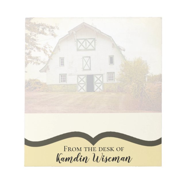 Personalized Notepad Sunset Barn Country Rustic Fi (Front)