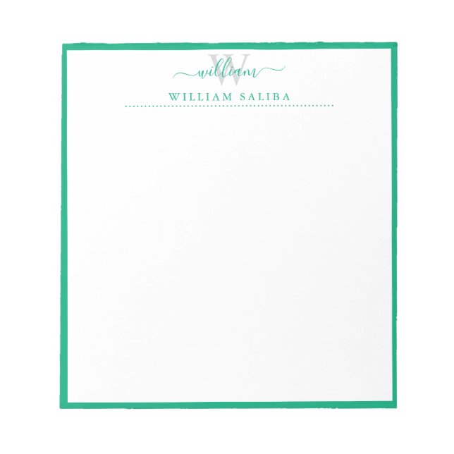 Personalized Notepad with Custom Name and Monogram (Front)