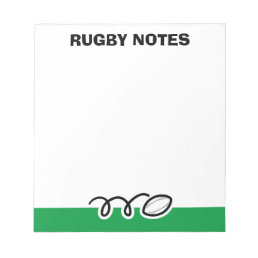 Personalized notepad with cute rugby ball design