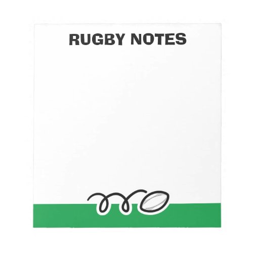 Personalized notepad with cute rugby ball design