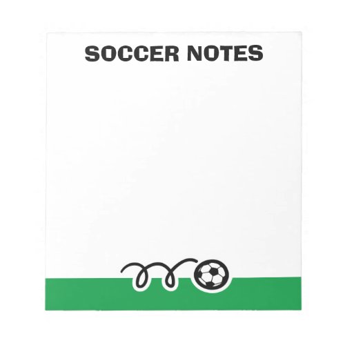 Personalized notepad with cute soccer ball design