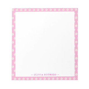 Personalized Notepad with Floral Frame Design
