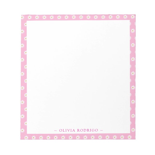Personalized Notepad with Floral Frame Design (Front)