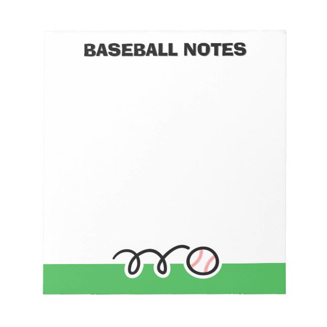 Personalized notepad with quirky baseball design (Front)