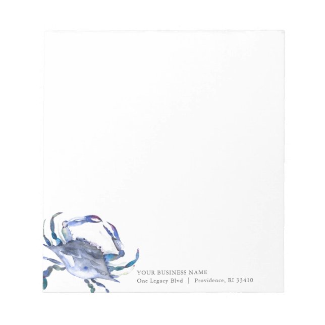 Personalized Notepads Watercolor Blue Crag (Front)