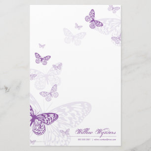 PERSONALIZED NOTEPAPER :: butterflies 3P Stationery