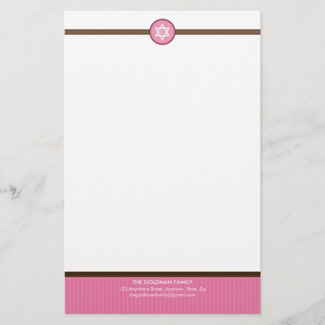PERSONALIZED NOTEPAPER :: stripedstitch 3 Stationery (Front)