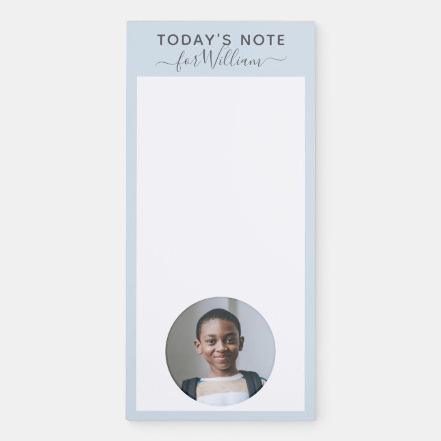 Personalized notes for kids photo template magnetic notepad (Front)