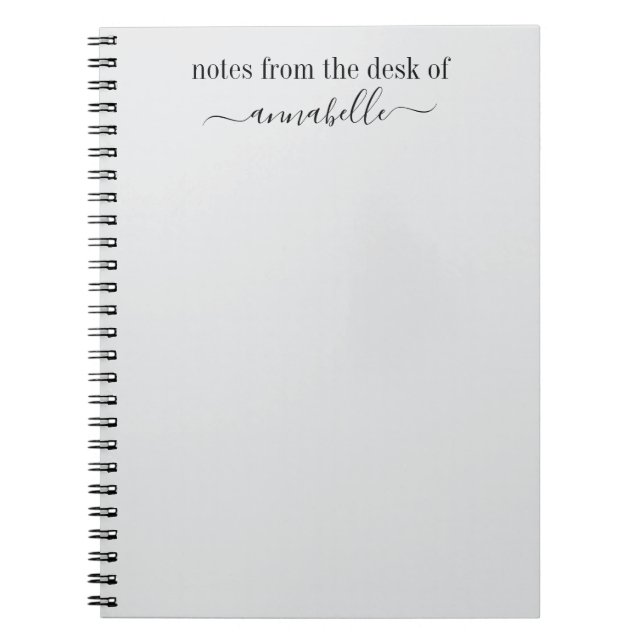 Personalized notes from the desk of notebook (Front)