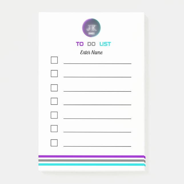 Personalized Notes To Do List 2021 JK Logo (Front)