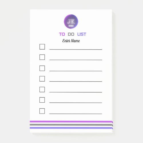 Personalized Notes To Do List 2022 JK Logo