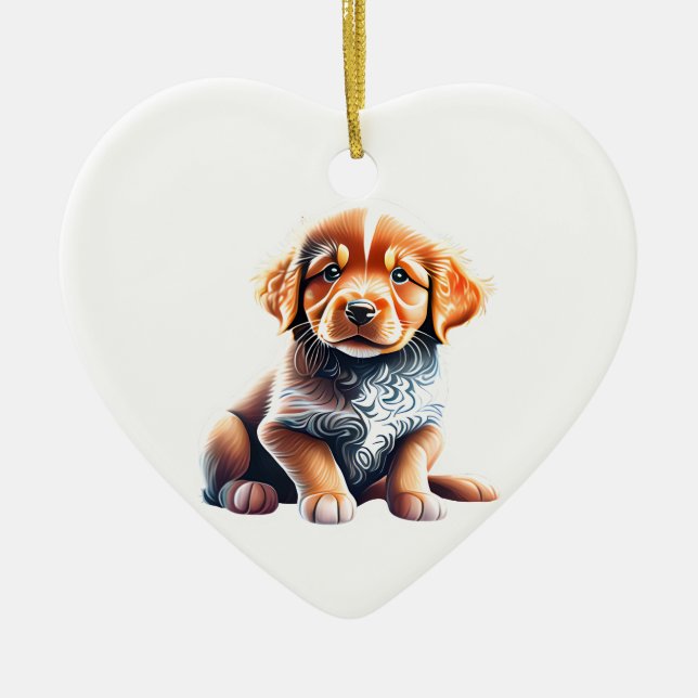 Personalized Nova Scotia Duck Tolling Retriever Ceramic Ornament (Front)