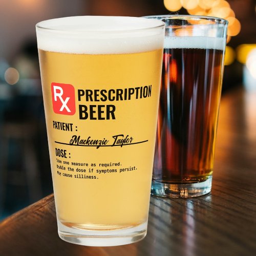 Personalized Novelty Prescription Drink Glass