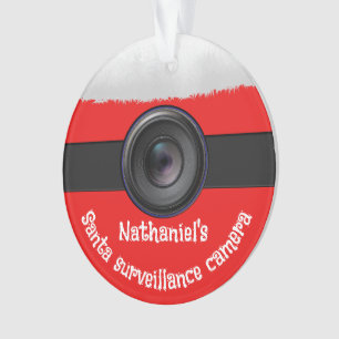 Personalized Novelty Santa Camera Round Ornament