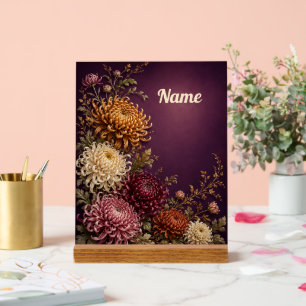 Personalized November Birth Flower Chrysanthemum Acrylic Sign