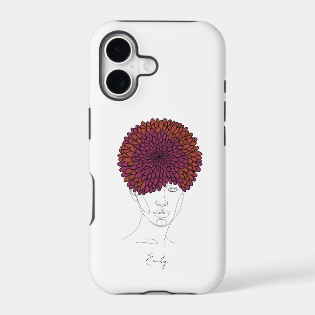 Personalized November Birth Flower Portrait Case-Mate iPhone Case (Back)