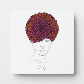 Personalized November Birth Flower Portrait Plaque